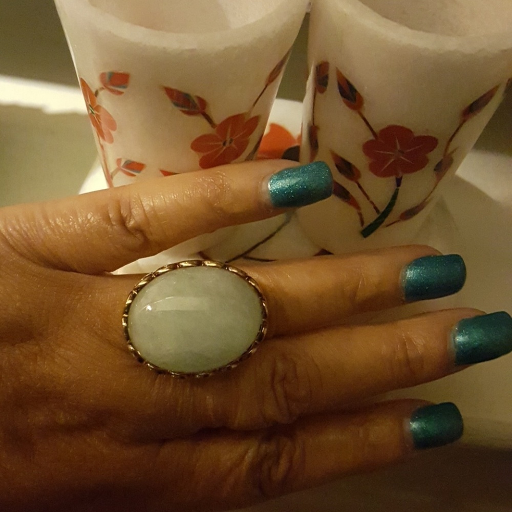 💋MilkyAquamarine Sterling Ring